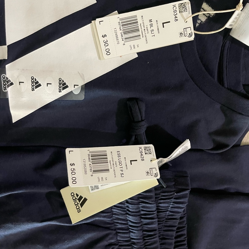 Adidas pants and short sleeve shirt(outfit) navy blue